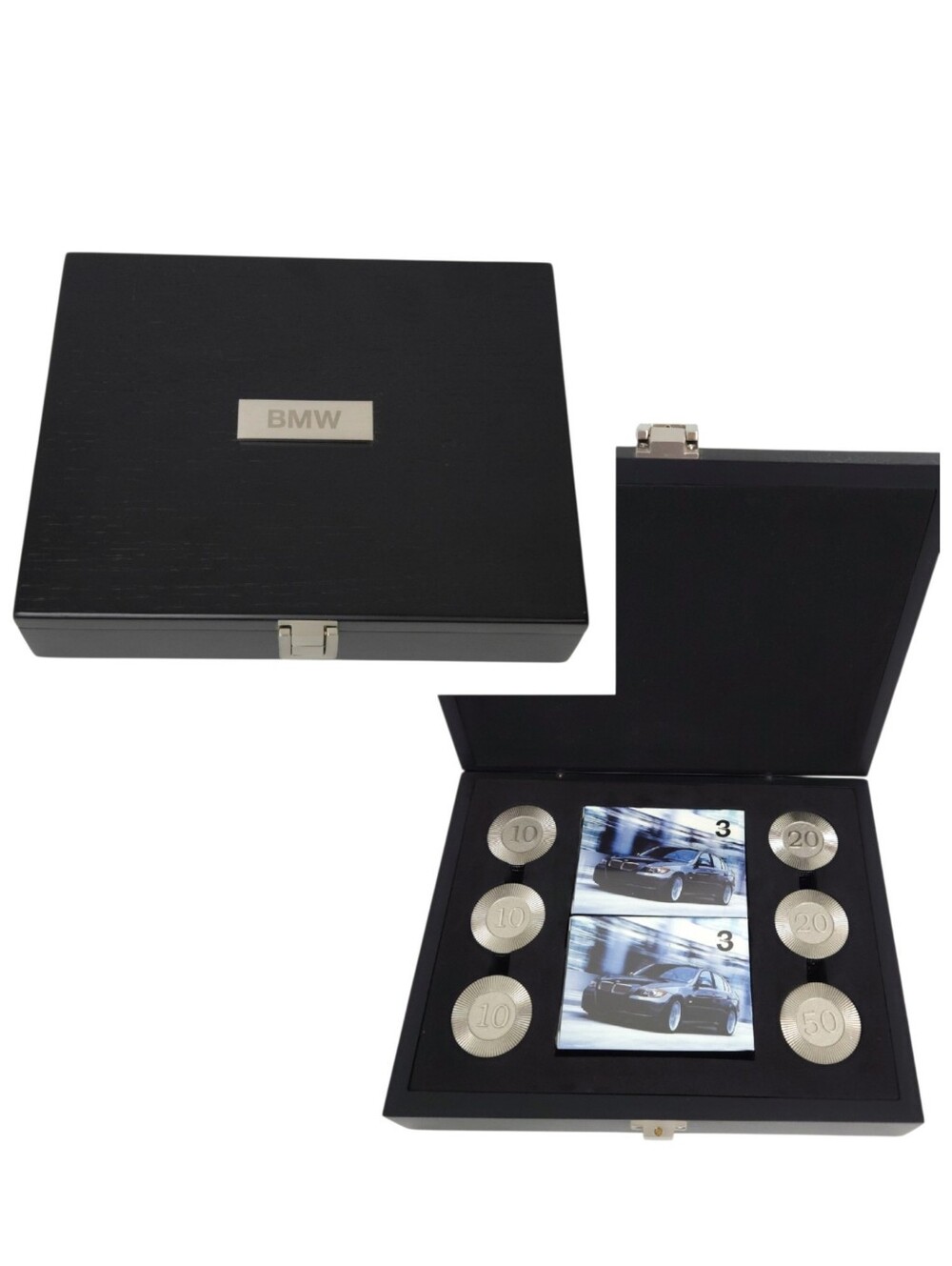 BMW E90 3 Series Vintage 2005 Lifestyle Collection Poker Set- Metal Chips, Cards